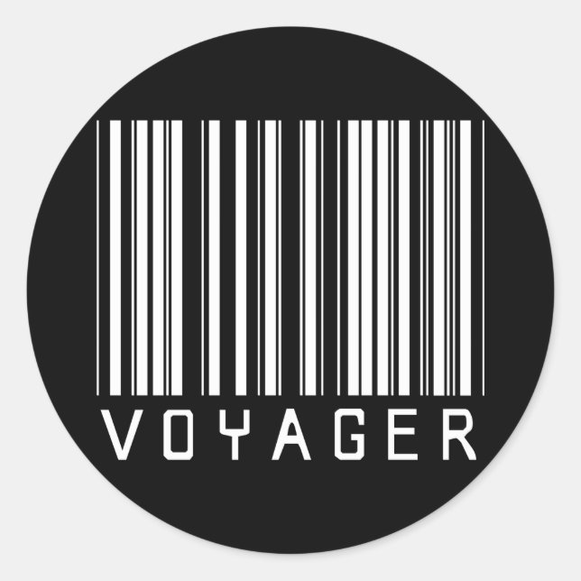 Pegatina Redonda Código de barras Voyager (Anverso)