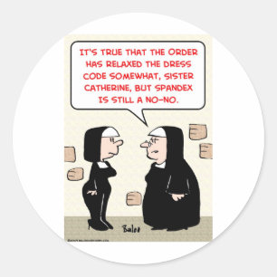 Pegatina Redonda código de vestimenta de spandex nuns sin