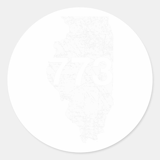 Pegatina Redonda Código del área de Chicago 773 (Anverso)