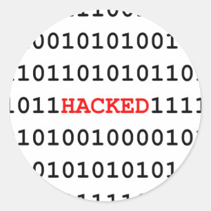 Pegatina Redonda Código hackeado