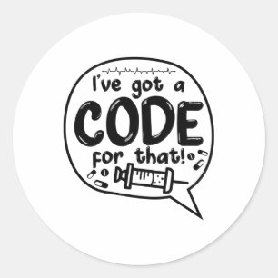 Pegatina Redonda Código Médico Código ICD Codificación Tengo Un Cód