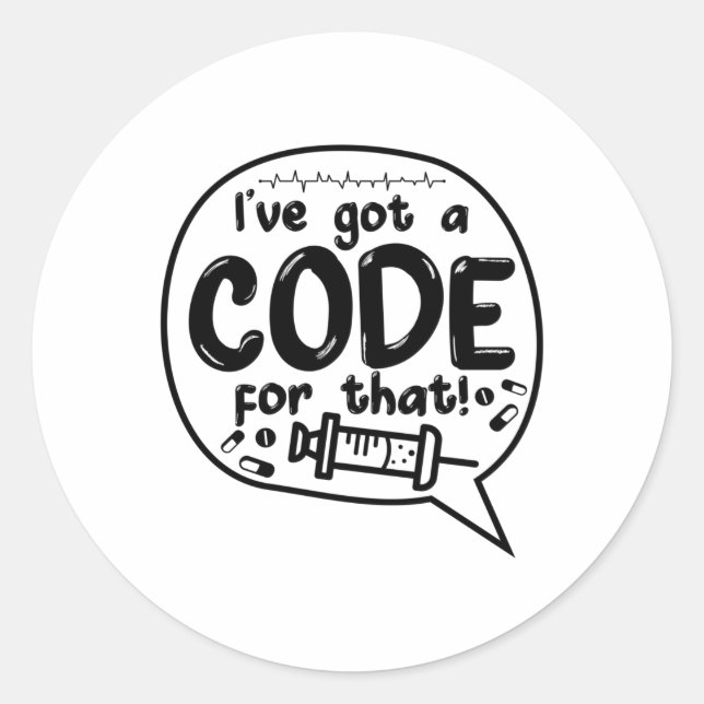 Pegatina Redonda Código Médico Código ICD Codificación Tengo Un Cód (Anverso)