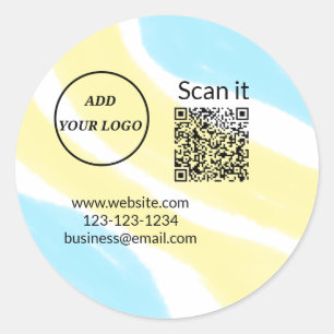 Pegatina Redonda código q r simple añadir logotipo código de explor