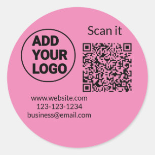 Pegatina Redonda código q r simple añadir logotipo código de explor