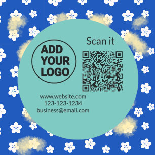 Pegatina Redonda código q r simple añadir logotipo código de explor