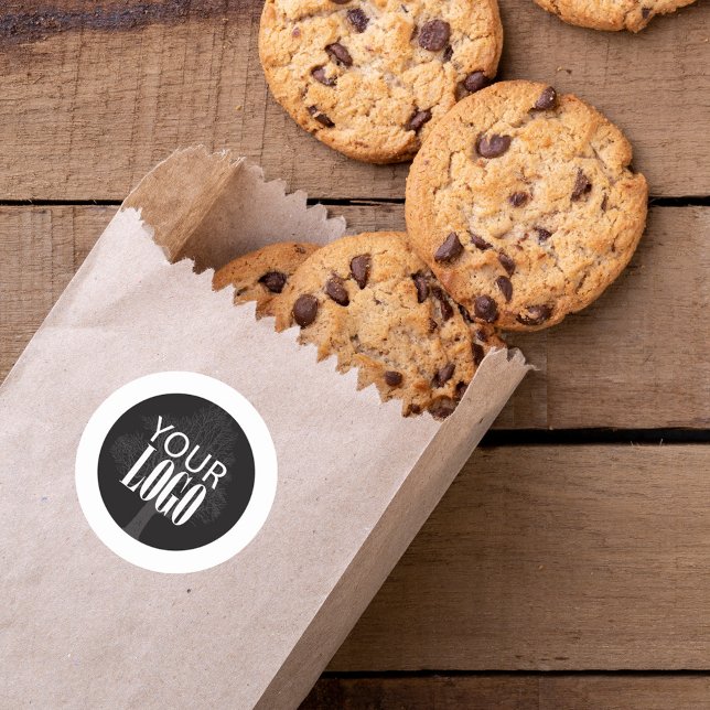 Pegatina Redonda Código QR Añadir un logotipo sencillo (Simply add your logo template with a simple style. )