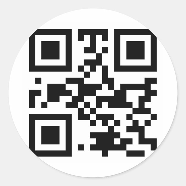 Pegatina Redonda Código QR "ATHEIST" (Anverso)