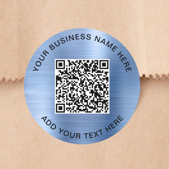 Pegatina Redonda Código QR Azul de Negocios (Subido por el creador)