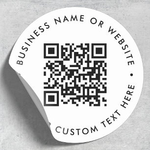 Pegatina Redonda Código QR Blanco Minimalista moderno y sencillo