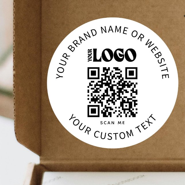 Pegatina Redonda Código QR blanco para la empresa promocional de lo (Subido por el creador)