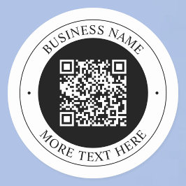 Pegatina Redonda Código QR con nombre de empresa Texto circular edi