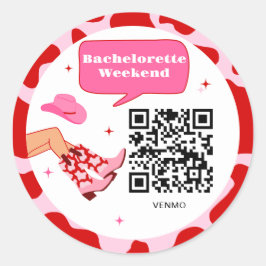 Pegatina Redonda Código QR de Bachelorette Venmo