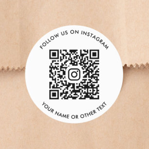 Pegatina Redonda Código QR de Instagram