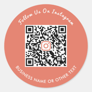 Pegatina Redonda Código QR de Instagram con letra de Terracota Mode