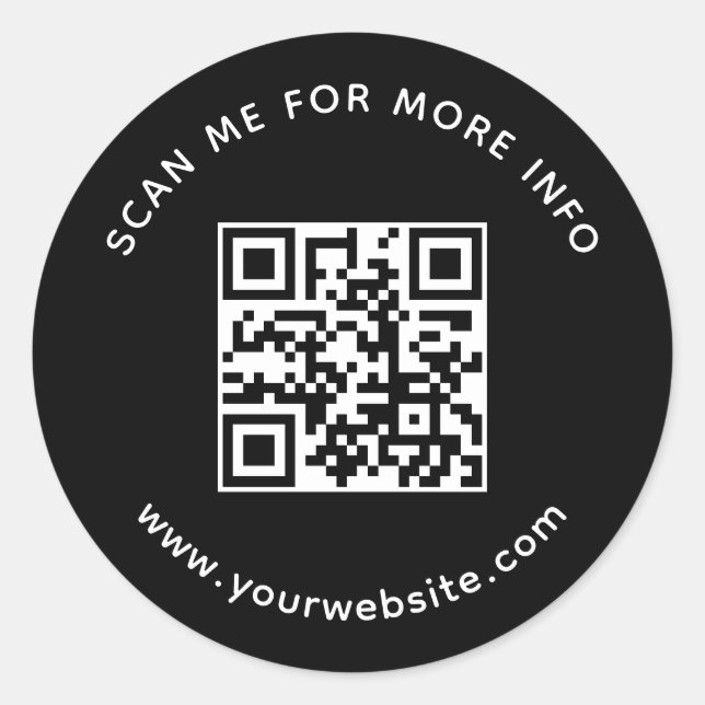 Pegatina Redonda Código QR de la Compañía Profesional Analizar Para (Anverso)