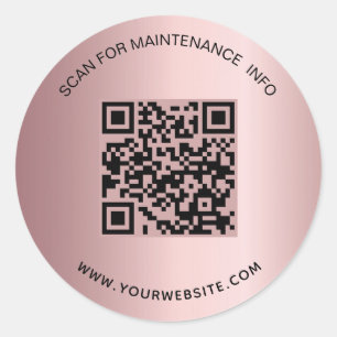 Pegatina Redonda Código qr de mantenimiento de información empresar