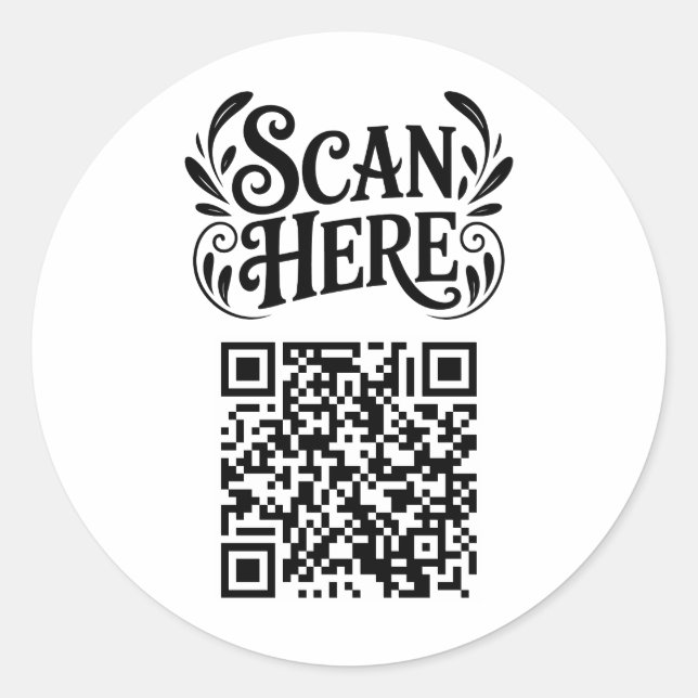 Pegatina Redonda Código QR de Negocio (Anverso)