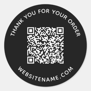 Pegatina Redonda Código QR de Negocio Agradecimiento al Cliente Neg