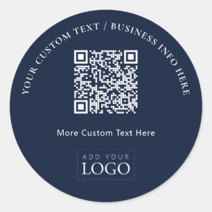 Pegatina Redonda Código QR de promoción del logotipo de negocios si