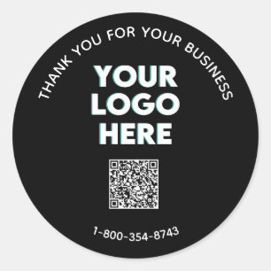 Pegatina Redonda Código QR del logotipo del Personalizado de agrade