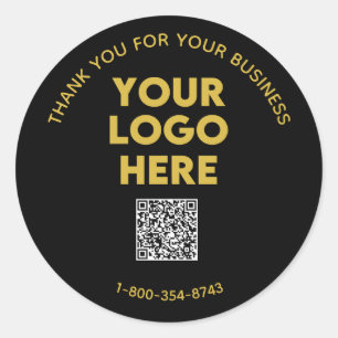 Pegatina Redonda Código QR del logotipo del Personalizado de agrade