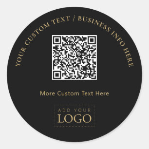 Pegatina Redonda Código QR del logotipo empresarial promocional de
