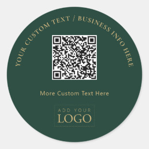 Pegatina Redonda Código QR del logotipo empresarial promocional ver