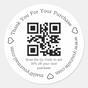 Pegatina Redonda código qr elegante simple gracias a la empresa