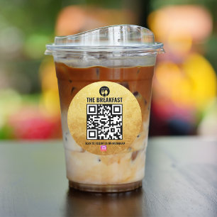 Pegatina Redonda Código Qr en Instagram para empresas modernas en n