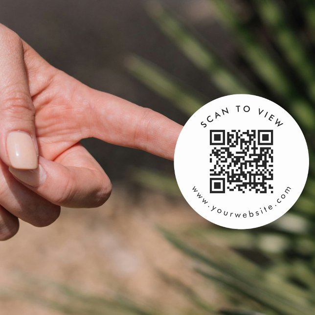 Pegatina Redonda Código QR escaneado de redondeo de Personalizado d (Business Labels Custom Round Scannable QR Code)