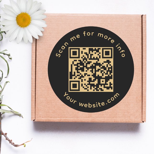 Pegatina Redonda Código QR Escanearme Para Obtener Más Información (Subido por el creador)