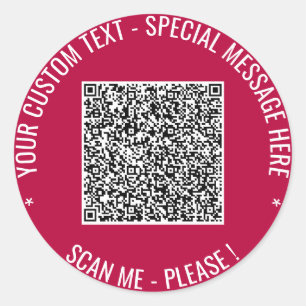 Pegatina Redonda Código QR Explorar información Personalizado Pegat