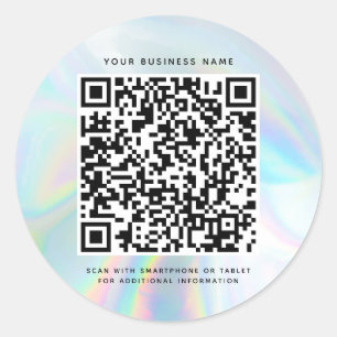 Pegatina Redonda Código QR holográfico empresarial personalizado