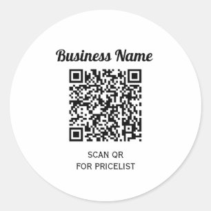 Pegatina Redonda Código QR Información Mínima Clara Básica En B