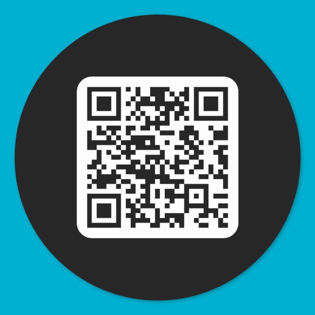 Pegatina Redonda Código QR moderno editable | Blanco negro o cualqu (Subido por el creador)