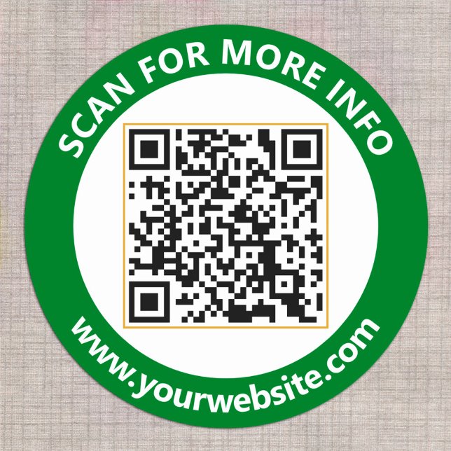 Pegatina Redonda Código QR moderno personalizado Texto Bosque Verde (Subido por el creador)