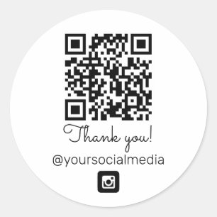 Pegatina Redonda Código QR Negocios