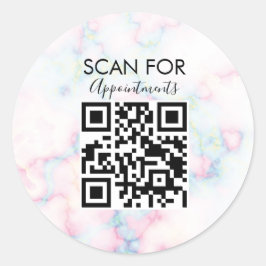 Pegatina Redonda Código QR para citas en Marble Nail Salon  