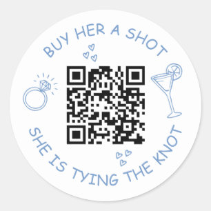 Pegatina Redonda Código QR para Fiesta de Despedida de Soltera: Com