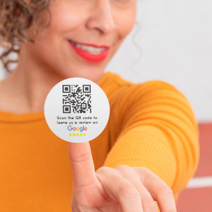 Pegatina Redonda Código QR para las revisiones de Google