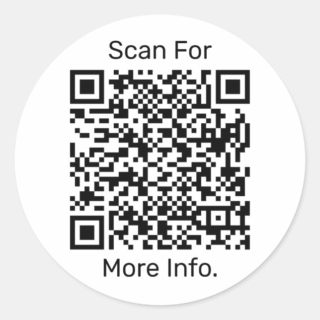 Pegatina Redonda Código QR personalizado (Anverso)