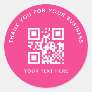 Pegatina Redonda Código QR personalizado de agradecimiento empresar