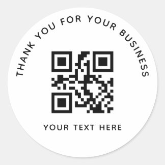 Pegatina Redonda Código QR personalizado de agradecimiento empresar