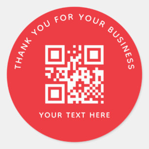 Pegatina Redonda Código QR personalizado de agradecimiento empresar