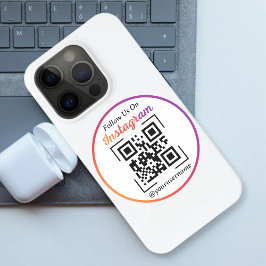 Pegatina Redonda Código QR personalizado de Instagram Business