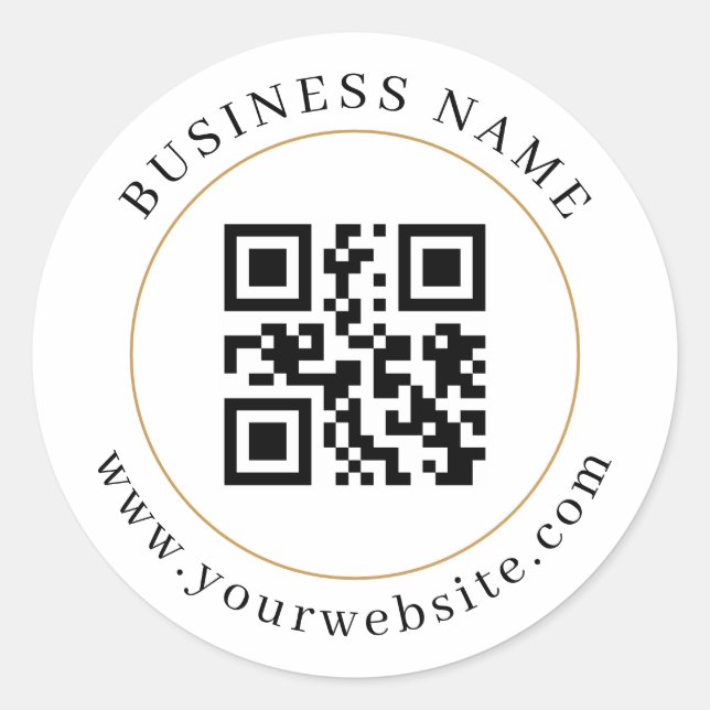 Pegatina Redonda Código QR personalizado Elegante (Anverso)
