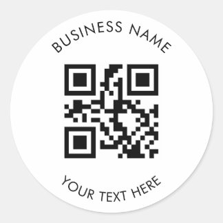 Pegatina Redonda Código QR personalizado Negocio y Promoción de Tex