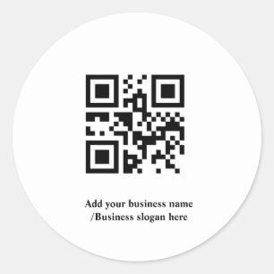 Pegatina Redonda Código QR personalizado simple agrega el logotipo 