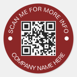 Pegatina Redonda Código QR personalizado Vinilo redondo impermeable