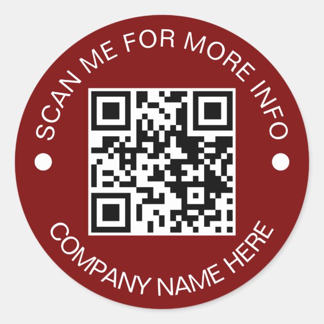 Pegatina Redonda Código QR personalizado Vinilo redondo impermeable (Anverso)